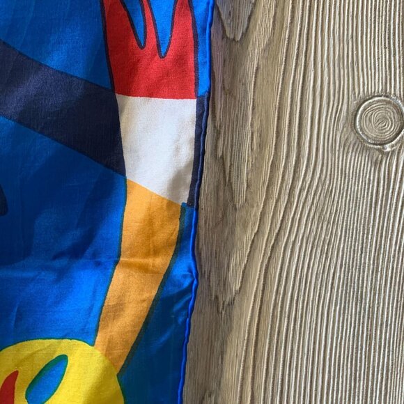 Vintage Ashley Brooke MCM Novelty Psychedelic Hand Rolled Silk Scarf - Picture 3 of 9